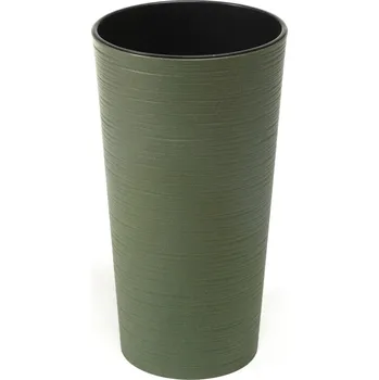 Květináč Plast Květináč černý, zelený Lamela 30 cm x 30 x 57 cm