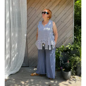 Dámská halenka Malovaná pruhované halenka 46 - 48