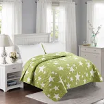 PROŠÍVANÝ PŘEHOZ PŘES POSTEL 200x240 cm - HVĚZDY ZELENÉ