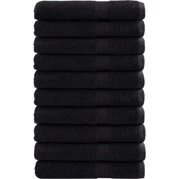 Utěrka vidaXL Premium ručníky SOLUND 10 ks černé 80 x 200 cm 600 g/m²