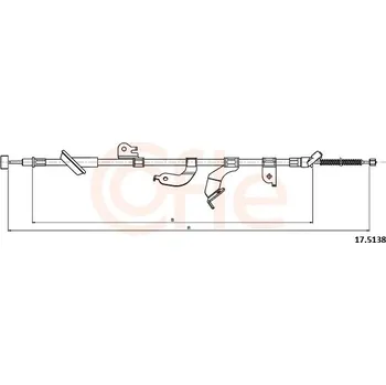Lanko parkovací brzdy Tazne lanko, parkovaci brzda, , 5440168L00, 5440168L00000, 5440168L02, 5440168L02000, COFLE, 17.5138