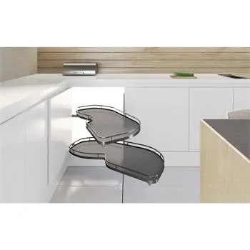 Nábytkové kování LeMans II rohová skříň výsuvná vč. polic,šířka křídla 500 mm, antarcit, levá