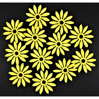 Pěnová dekorace - KYTIČKY, 5,5 cm, žluté, 12 ks/bal.