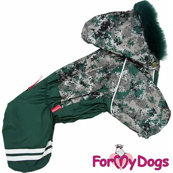 Obleček pro psa FOR MY DOGS Overal FOREST, zelený Velikost: 16/L