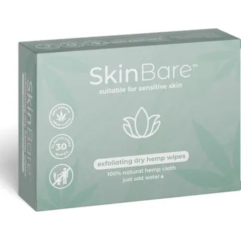 SkinBare | Exfoliační ubrousky z konopí - 30 ks jemně odstraňují nečistoty a odumřelé kožní buňky - 30 ks