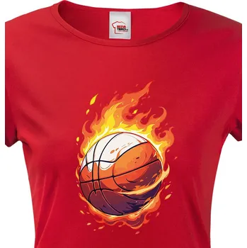 Dámské tričko Dámské tričko Basketbalový míč, Barva Červená, Velikost 3XL, Canvas Dámské tričko s krátkým rukávem Bezvatriko.cz 2673
