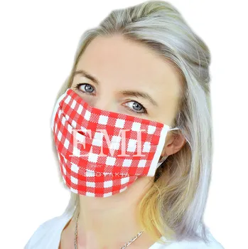 rouška Ochranná rouška dvouvrstvá textilní červená s gumičkou EMI