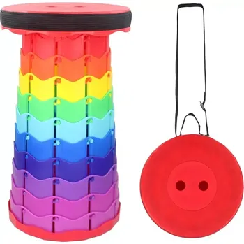 Cestování Teleskopická skládací židlička - červená/multikolor