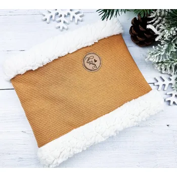 Nákrčník Kulišárny Nákrčník s beránkem wafle MUSTARD White VELIKOST: 98-104