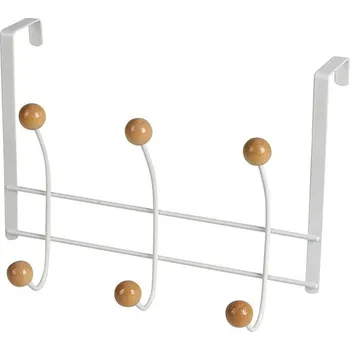 Věšák DOCHTMANN Věšák na dveře 6 háčků 28 × 4,5 × 21,5 cm, bílý