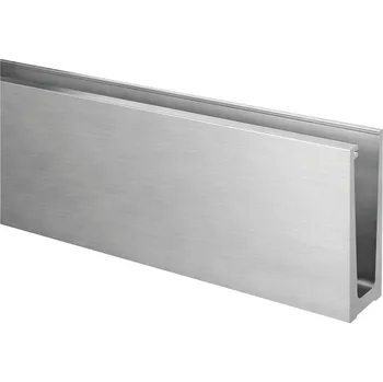 Zábradlí Easy Glass Slim, základní profil, horní montáž Easy Glass Slim, základní profil, horní montáž, délka 5000 mm, bez otvorů, hliník, surový