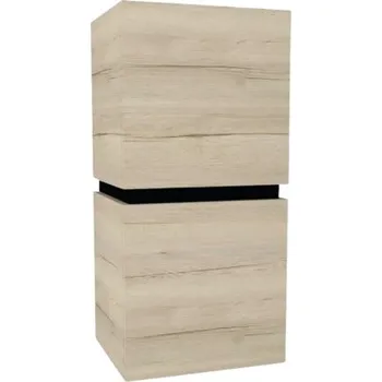 Koupelnový nábytek Koupelnová závěsná skříňka Devo Viva 2.0 pravá dub halifax bílý 40 x 84 x 35 cm VV2-S2DP40x35-P29