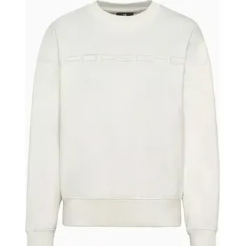 PORSCHE Women's Sweater Essential Svetr dámský s výšivkou a nápletem krémově bílá (Pohodlný volnočasový svetr)