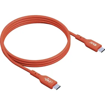 Mobilní telefon club3D Kabel USB-C USB 2.0 USB-C ® zástrčka 1.00 m oranžová CAC-1511