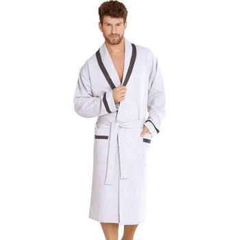 Dámský župan DeLafense Pánský dlouhý slabý župan Bruno 564 šedý Barva: šedá, Velikost: L