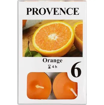 Svíčka Čajová svíčka PROVENCE 6ks pomeranč