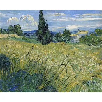 Plakát Plakát, Obraz - Green Wheat Field with Cypress (1889), Vincent van Gogh
