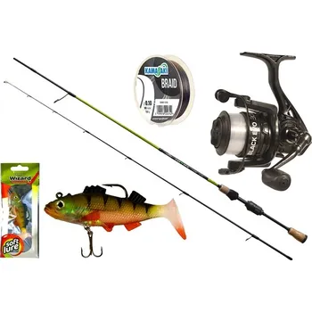 Rybářský prut WIZARD - Přívlačový set Prut Fine UL Spin 2-6 g 1,93 m + Naviják Black Evo