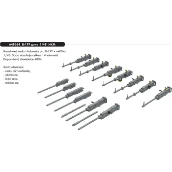 Plastikový model Eduard 1/48 B-17F guns (HKM)