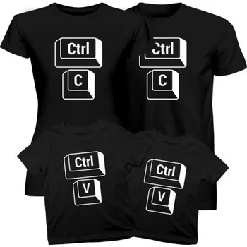 Žertovný předmět Komplet pro rodinu - CTRL+C CTRL+V - trička s potiskem- Tričkový.cz