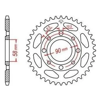 Řetězová sada pro motocykl Ocelová rozeta pro sekundární řetězy typu 428, JT - Anglie (35 zubů)