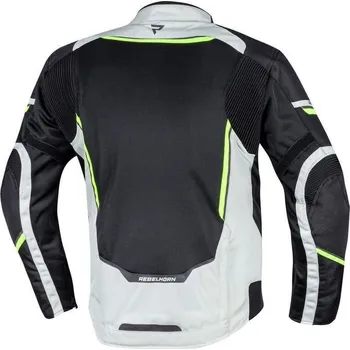 Moto bunda Rebelhorn FLUX černá ice fluo žlutá textilní bunda na motorku M