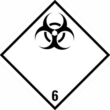Značení ADR třída 6.2 - Infekční látky samolepící vinylová fólie 100 x 100 mm