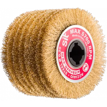 Mycí kartáč na vozidlo SIT Válcový kartáč Flex pomosazená ocel, pr. 100 mm, š. 70 mm pomosazená ocel 19 + 4ch 5700 0,3 mm 20 70 100