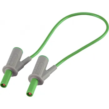 Měřicí kabel Velmi ohebné bezpečnostní měřicí kabely [lamelová zástrčka 4 mm - lamelová zástrčka 4 mm] 25.00 cm;zelená;MSB-501 10 A