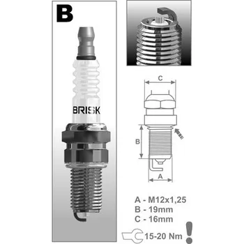 Elektroinstalace pro motocykl Zapalovací svíčka BR14S řada Silver Racing, BRISK - Česká Republika