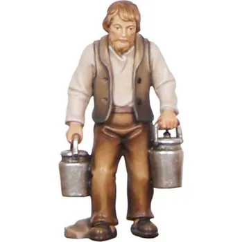 Vánoční dekorace Ornatis Pastýř s konvicemi na mléko Provedení: Přírodní bez malování, Velikost stojících figur dospělých postav: 8 cm