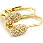 Zlaté náušnice oválky se zirkony 1,72g