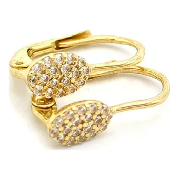 Náušnice Zlaté náušnice oválky se zirkony 1,72g