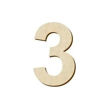 Pelisport Číslice 3 (2,5 cm) - 1 ks dřevěná 5 mm