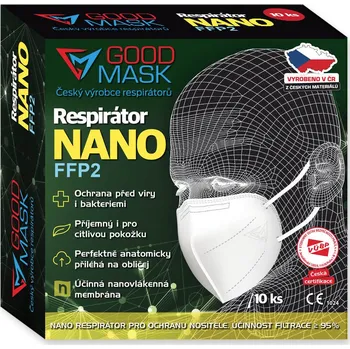 Good Mask GM2 Nano FFP2 bílý, 10 ks respirátor Good Mask GM2 Nano FFP2 bílý, 10 ks