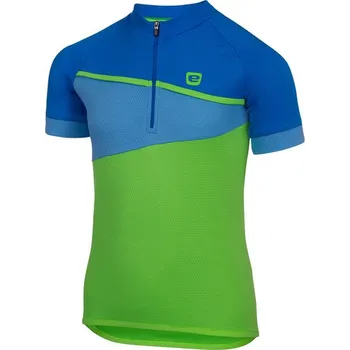 cyklistický dres Etape – dětský dres PEDDY, zelená/modrá velikost: 140/146