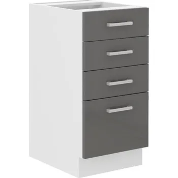 Kuchyňská skříňka Spodní skříňka se šuplíky SOŇA, šedý lesk, 40 D 4S BB