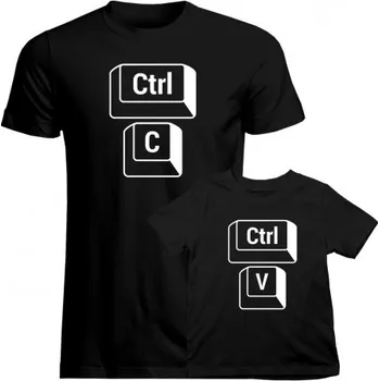 Žertovný předmět Komplet pro otca a syna - CTRL+C CTRL+V - trička s potiskem- Tričkový.cz