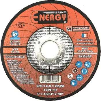 Brusný kotouč MABTOOLS Brusný kotouč ocel/nerez 125 Energy Grind 4,8 ocel 22,2 125