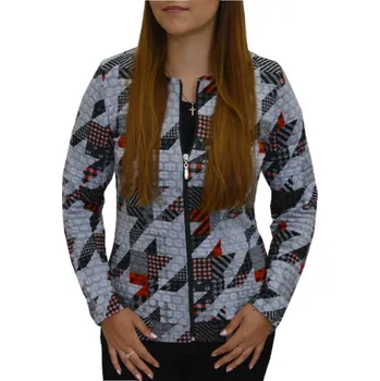 Dámské sako Sako Sabatti šedé s červeným vzorem Velikosti Sabatti: 38