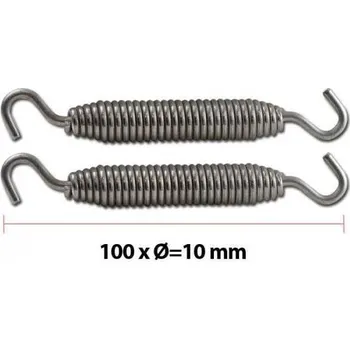 Výfuk pro motocykl Pružina na výfuk, 100xØ10mm, V2A nerezová ocel, 2 kusy