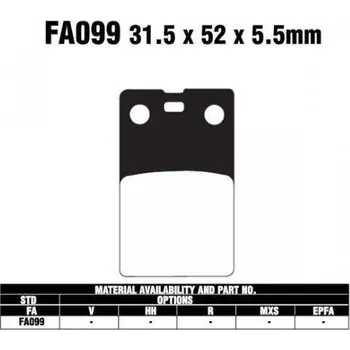 Brzdový komplet EBC FA99 organické brzdové destičky pro motorku