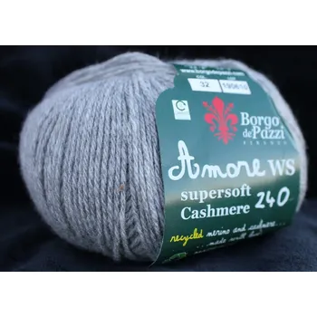 Příze Borgo de Pazzi Amore WS Super soft Cashmere 240 Perla 32 (Super soft Cashmere 240 Perla 32)
