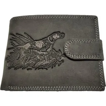 Peněženka Lovecká šedá kožená peněženka pes