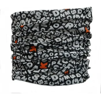 Nákrčník TWOEIGHTFIVE multifunkční šátek na krk ABC, černo-bílý