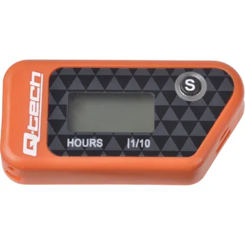 Elektroinstalace pro motocykl Měřič motohodin bezdrátový s nulovatelným počítadlem, Q-TECH (oranžový)