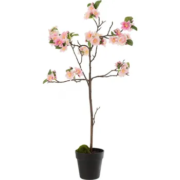 umělá květina Dekorace umělý růžový kvetoucí stromek - 22*22*90 cm