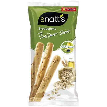 Slaná tyčinka Snatt's Tyčinky se slunečnicovým semínkem a olivovým olejem 62 g