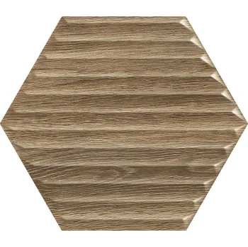 Obklad Woodskin heksagon struktura B - obkládačka 19,8x17,1 hnědá 157746