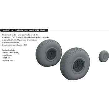 Plastikový model Eduard 1/48 B-17 wheels cross tread (HKM)
